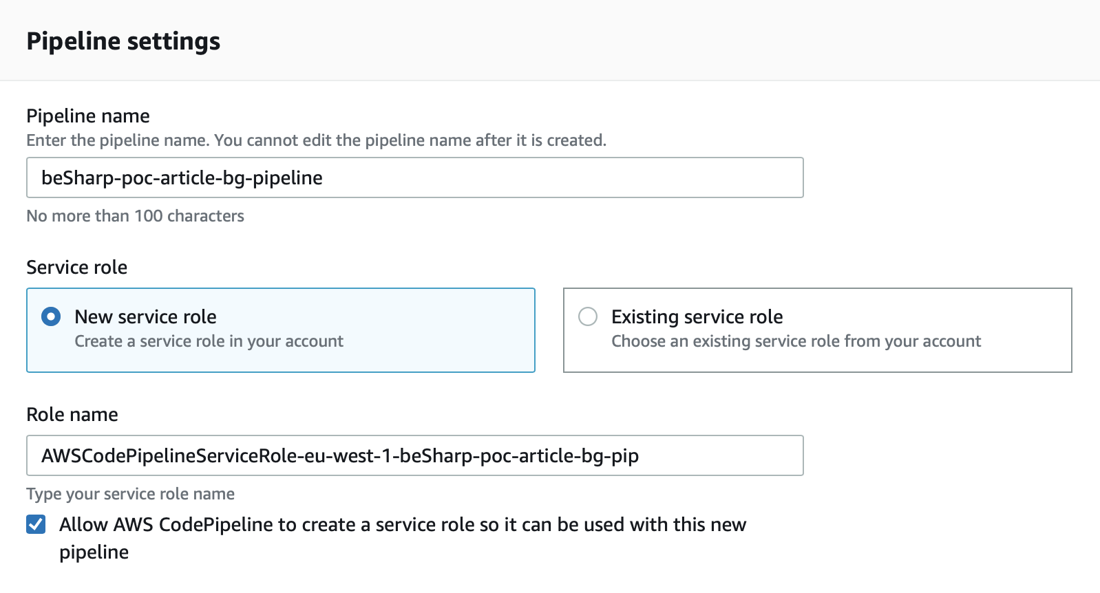 pipeline settings