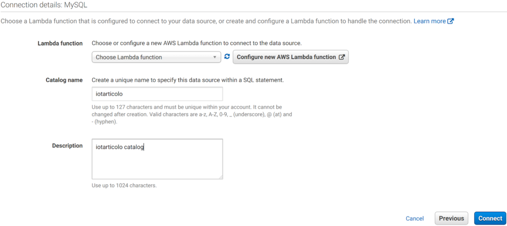 Configure new AWS Lambda Function