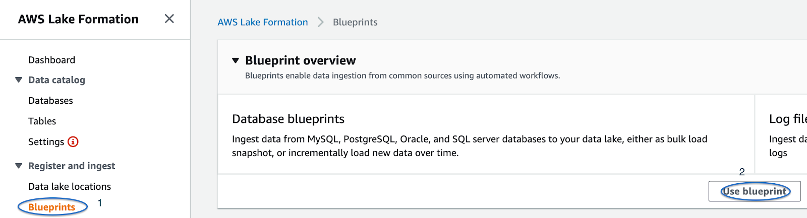 AWS Lake Formation Blueprints