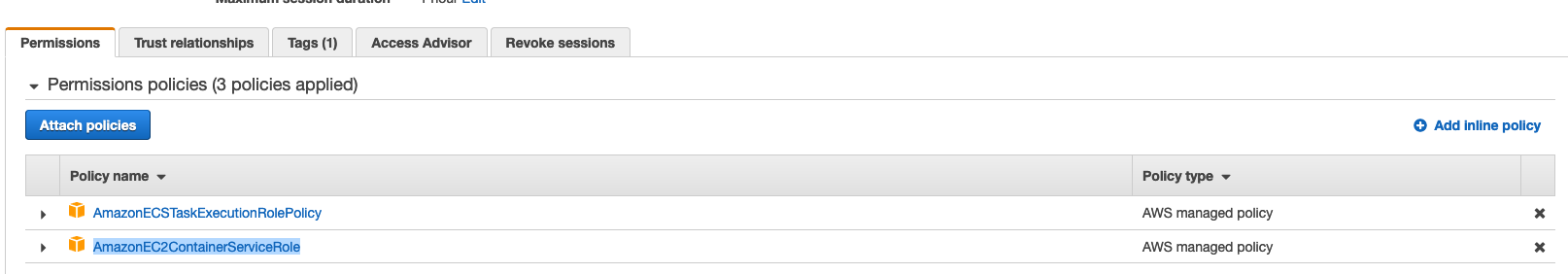 create a new IAM Role and attach the AWS Managed policy